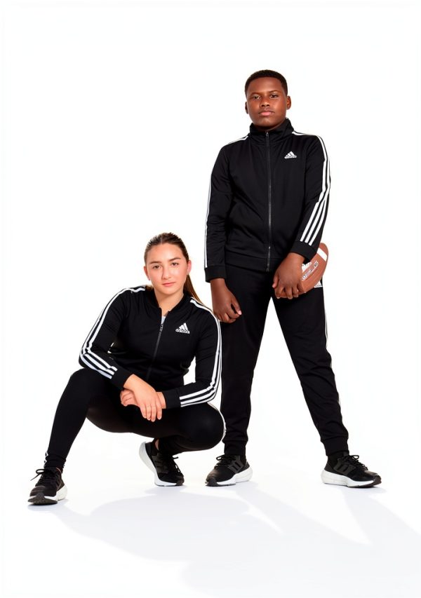 Adidas Girls Athletic Jacket Black Full Zip-2