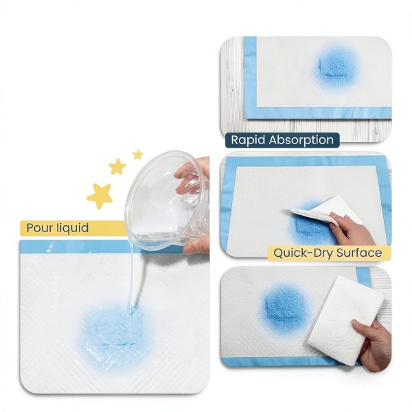 Disposable Changing Pads for Baby Blue/White 110 Pack-4
