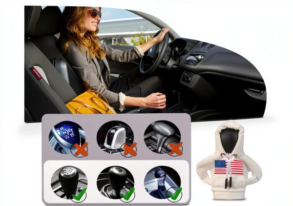 Osilly Car Shift Knob Cover White-4