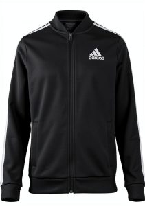 Adidas Girls Athletic Jacket Black Full Zip-0