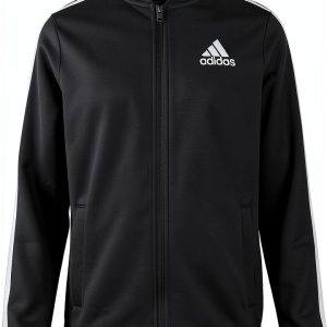 Adidas Girls Athletic Jacket Black Full Zip-0