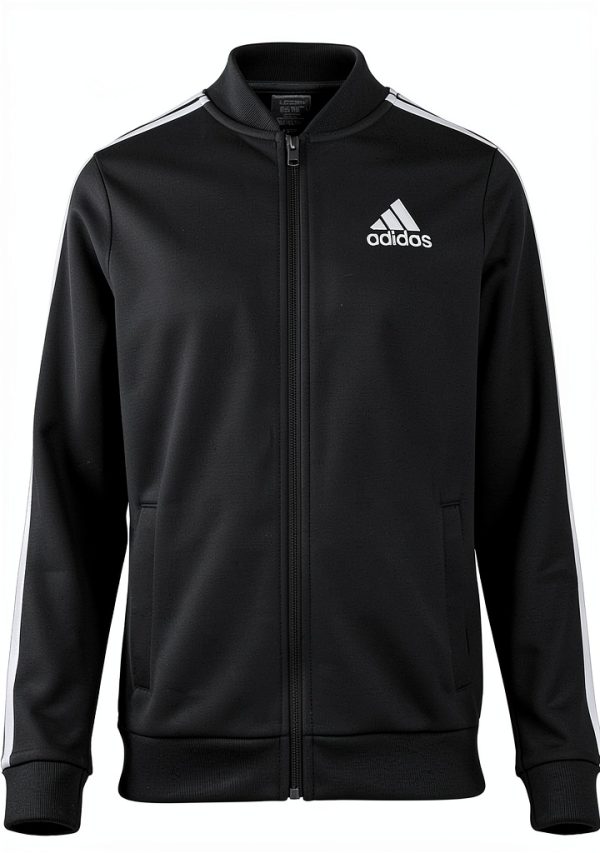 Adidas Girls Athletic Jacket Black Full Zip-0