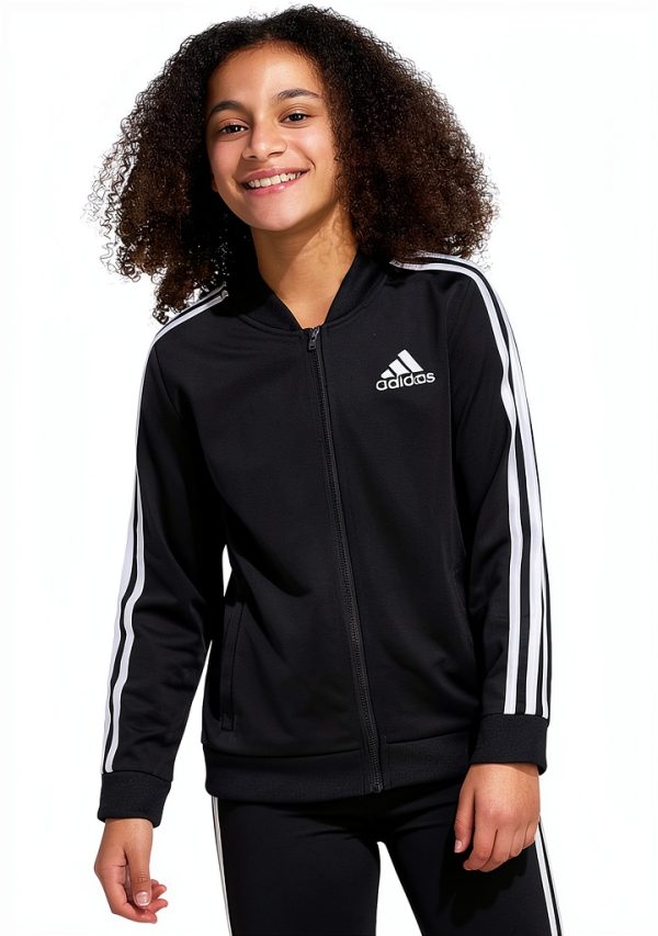 Adidas Girls Athletic Jacket Black Full Zip-1