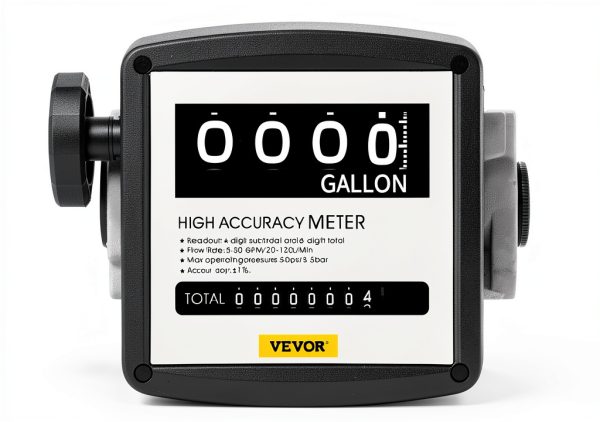 VEVOR Mechanical Fuel Meter 5-30 GPM Aluminum Alloy Model JXRYB-30GPM-10