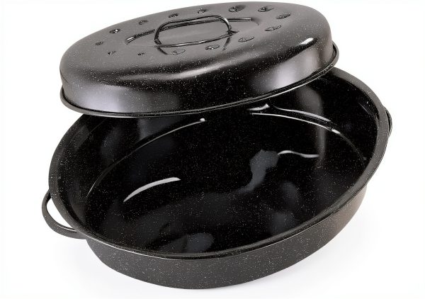 Granite Ware 18" Oval Roaster Large Non Stick Porcelain Pan-1