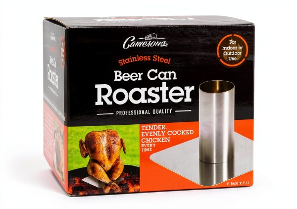 Camerons Christmas Beer Can Roaster Stainless Steel Grill Rotisserie-5
