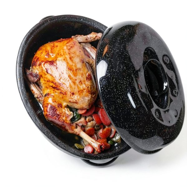 Granite Ware 18" Oval Roaster Large Non Stick Porcelain Pan-4
