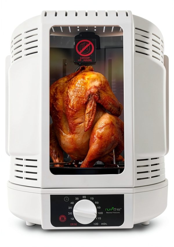 NutriChef Vertical Rotisserie Oven Roaster White AZPKRT15 Kebab-0