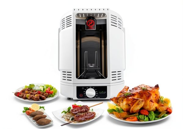 NutriChef Vertical Rotisserie Oven Roaster White AZPKRT15 Kebab-6