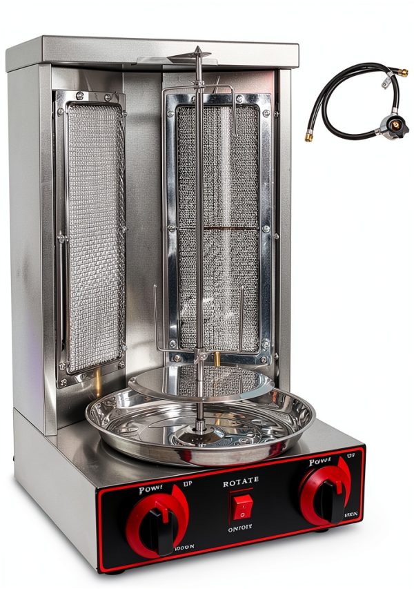 Shawarma Machine Foodizio 220V Vertical Rotisserie with Dual Burners-0