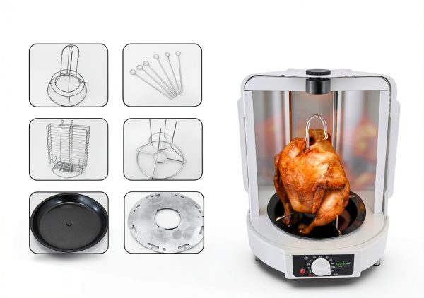 NutriChef Vertical Rotisserie Oven Roaster White AZPKRT15 Kebab-3