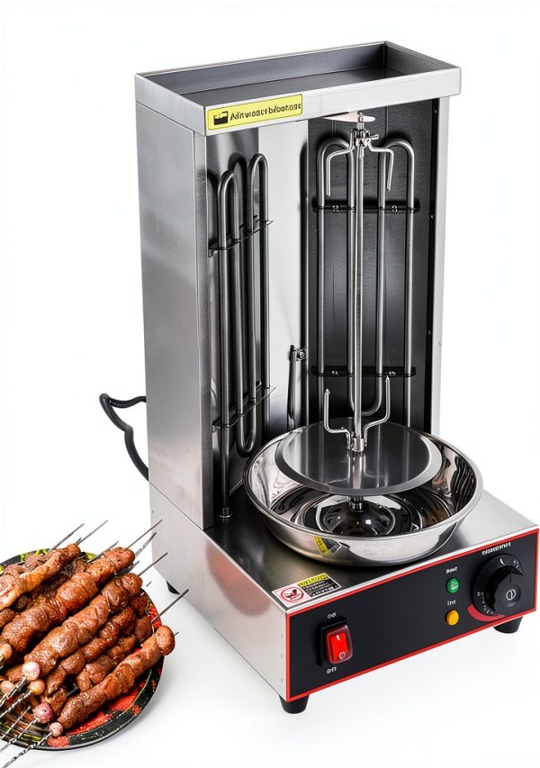 Electric Vertical Rotisserie Shawarma Grill by Generic 2400W 2‑Tube-0