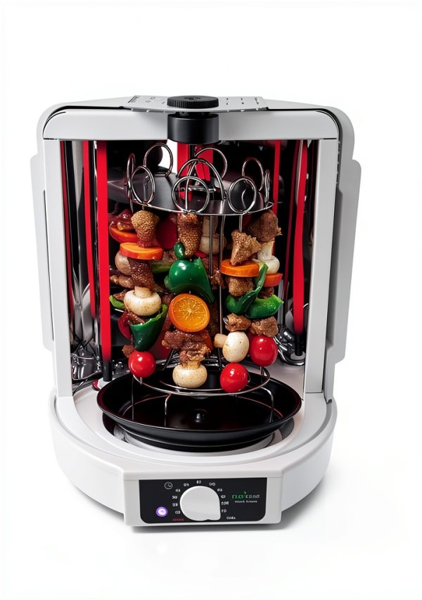 NutriChef Vertical Rotisserie Oven Roaster White AZPKRT15 Kebab-2