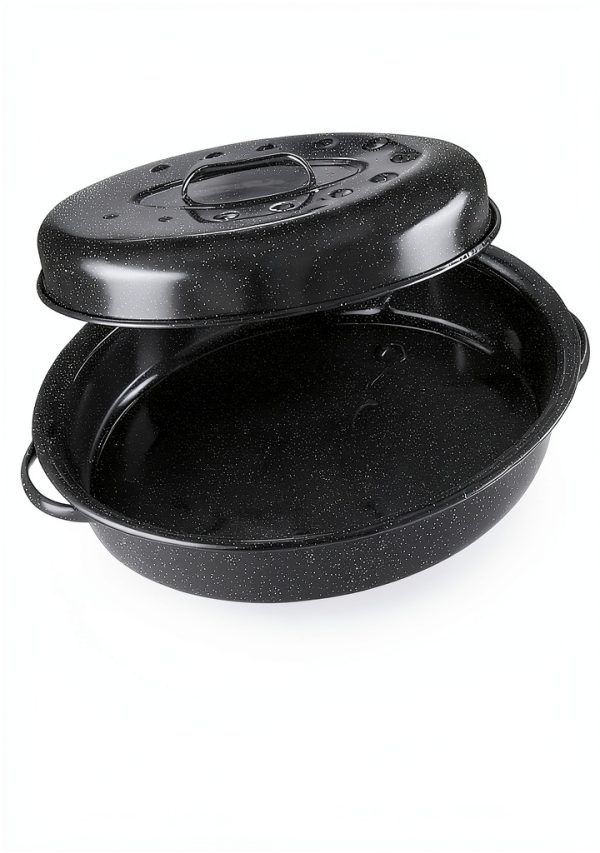 Granite Ware 18" Oval Roaster Large Non Stick Porcelain Pan-2