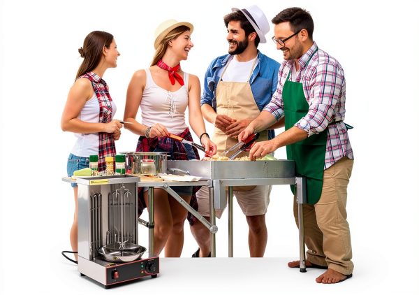 Electric Vertical Rotisserie Shawarma Grill by Generic 2400W 2‑Tube-1