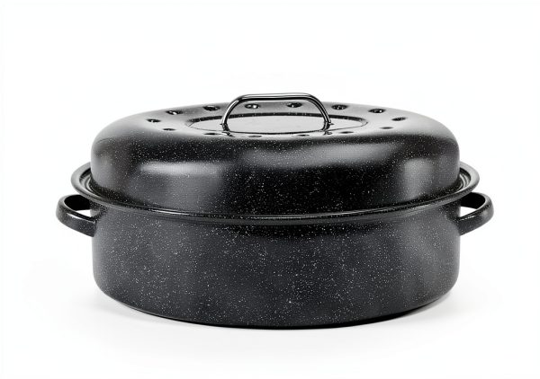 Granite Ware 18" Oval Roaster Large Non Stick Porcelain Pan-3