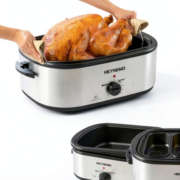 Roaster Oven 24QT Electric with 3 Trays Kiss the Water-4