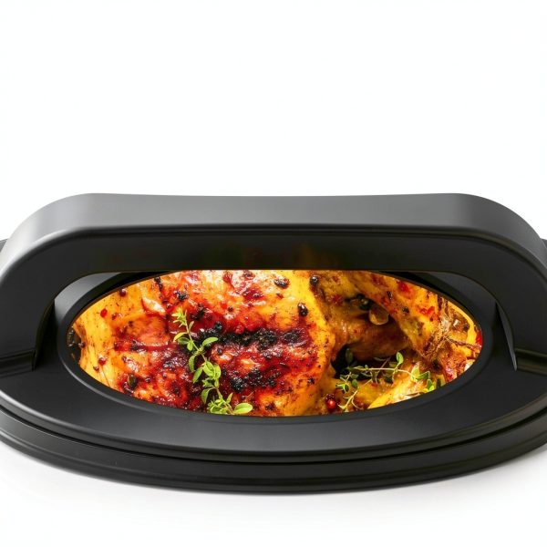 Sunvivi Electric Roaster,28 Quart Roasting Oven with Self-Basting Lid Removable Pan,Turkey Roaster Oven with 150 to 450F Temperature Control Cool-Touch Handles, Sliver-3