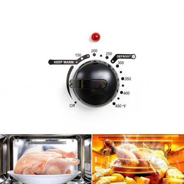 26Qt Turkey Roaster Oven HEYNEMO 1450W Stainless Steel White-2