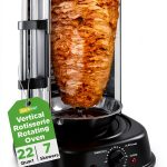 NutriChef Vertical Rotating Shawarma Oven - Rotisserie, Shawarma, & Kebab Machine - Stain-Resistant, Energy-Efficient - Heat-Resistant Door - Includes Kebab Rack with 7 Skewers - Stainless Steel-0