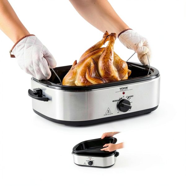VEVOR Electric Roaster Oven 18QT Silver Rotisserie with Defrost Warm-4