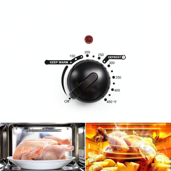 Sunvivi Electric Roaster,28 Quart Roasting Oven with Self-Basting Lid Removable Pan,Turkey Roaster Oven with 150 to 450F Temperature Control Cool-Touch Handles, Sliver-6