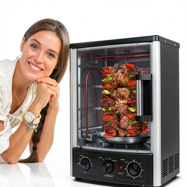 NutriChef Rotisserie Countertop Oven 24 Quart Black Convection-7