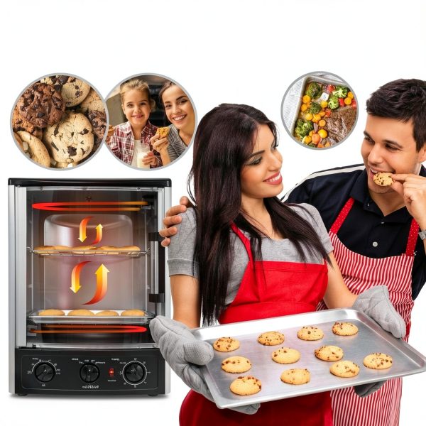 NutriChef Rotisserie Countertop Oven 24 Quart Black Convection-6