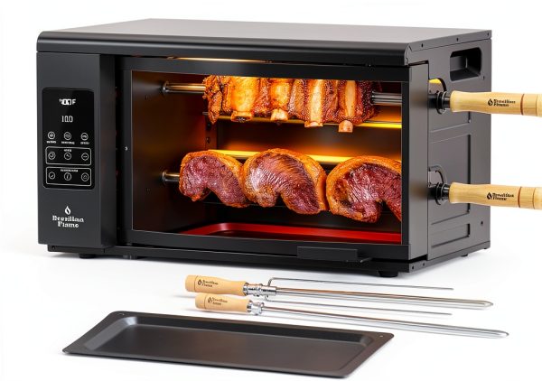 Electric Rotisserie Oven Brazilian Flame Grill Auto Rotating Skewers-1