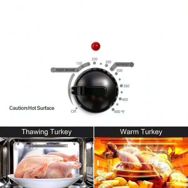 26QT Electric Roaster Oven, Electric Turkey Roaster with Viewing & Self-basting Lid, Stainless Steel Turkey Roaster Oven, Blue-3