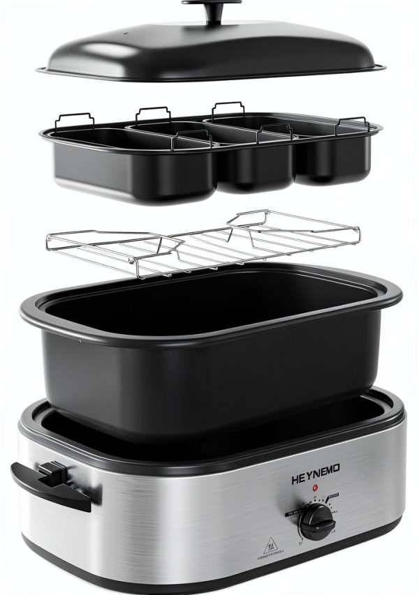Roaster Oven 24QT Electric with 3 Trays Kiss the Water-7
