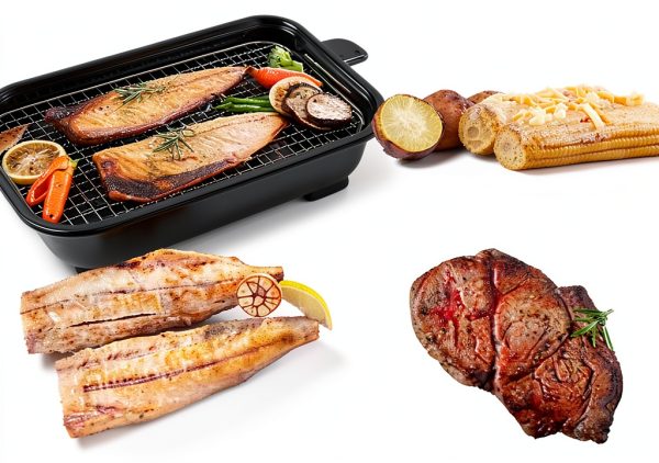 Double Sided Multi Grill Fish Roaster LP LIVING PLUS – 1100W Black-5