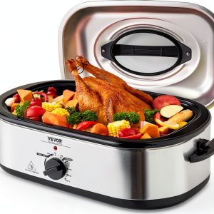 VEVOR Electric Roaster Oven 18QT Silver Rotisserie with Defrost Warm-0