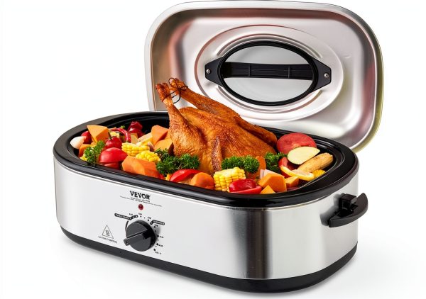 VEVOR Electric Roaster Oven 18QT Silver Rotisserie with Defrost Warm-0