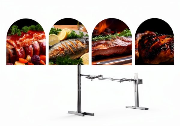 Electric BBQ Rotisserie Grill Kit JIAOYINZI 53" 88lb Adjustable Stand-8