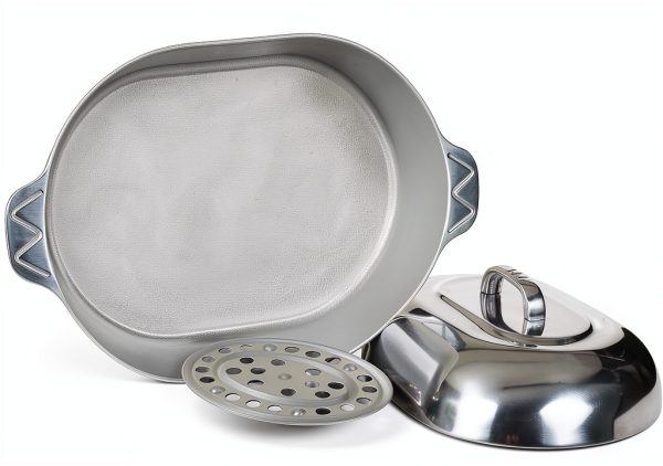 18 Inch Aluminum Oval Roaster - McWare by Cajun Classic Cookware-1