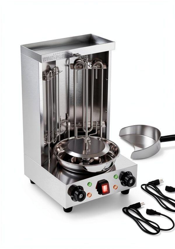 WantJoin 22lbs Electric Shawarma Grill with 2 Burners and Stainless-3