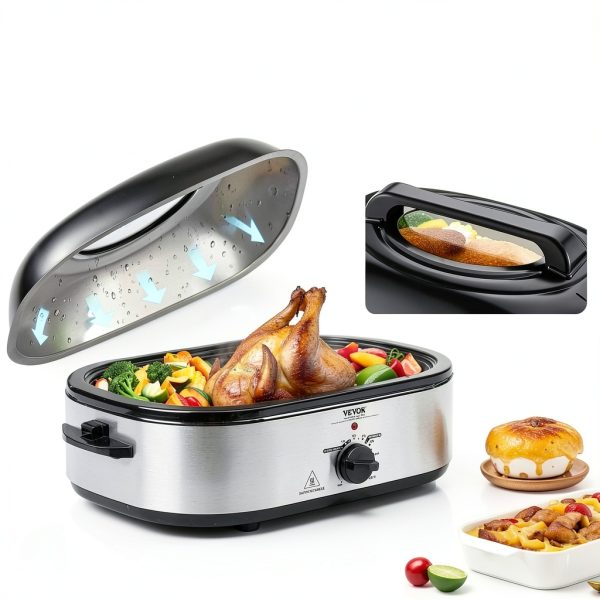 VEVOR Electric Roaster Oven 18QT Silver Rotisserie with Defrost Warm-2