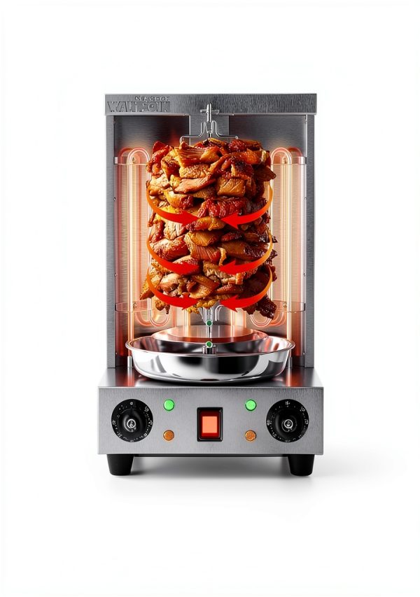 WantJoin 22lbs Electric Shawarma Grill with 2 Burners and Stainless-2
