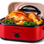 Electric Roaster Oven FOHERE 26QT Large Turkey Roaster Red-0