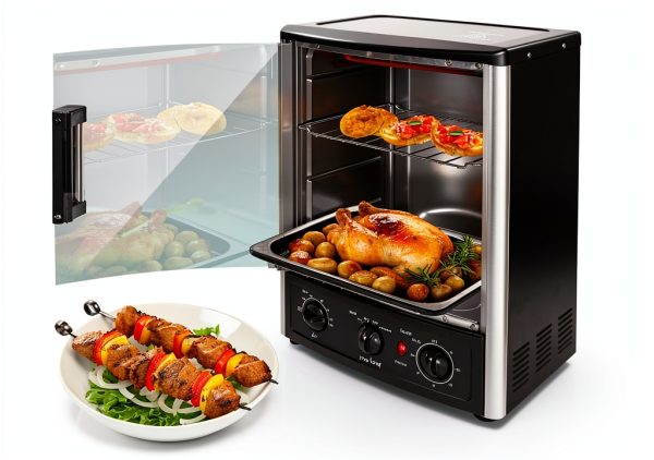 NutriChef Rotisserie Countertop Oven 24 Quart Black Convection-1