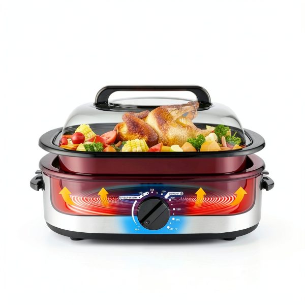 VEVOR Electric Roaster Oven 18QT Silver Rotisserie with Defrost Warm-3