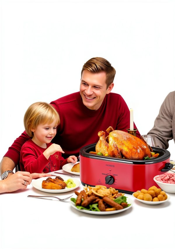 Electric Roaster Oven FOHERE 26QT Large Turkey Roaster Red-8